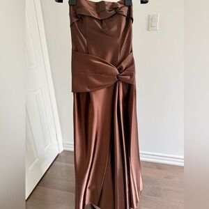 Jessica McClintock Chocolate Satin Dress